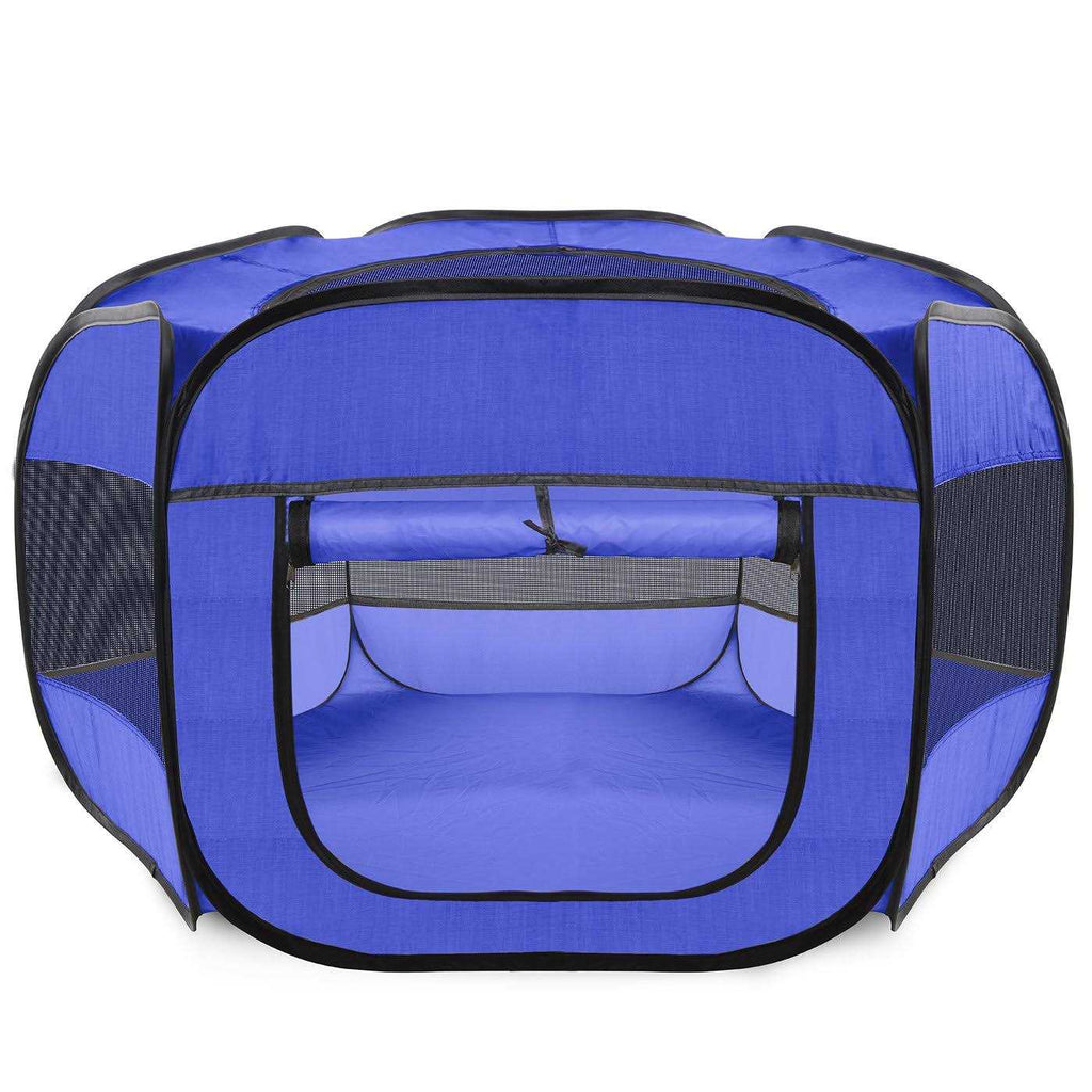 Portable Pet Playpen Dark Blue Z486356