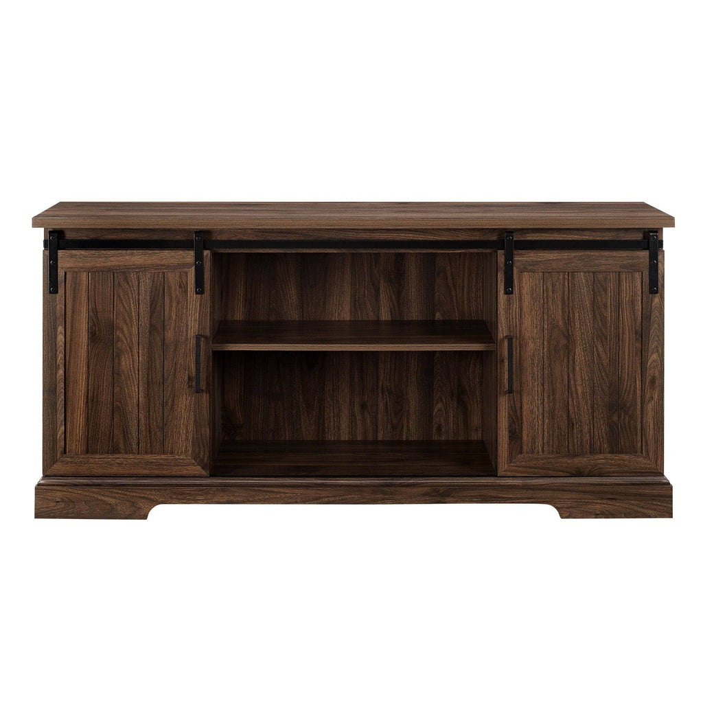 Dark Walnut Sliding Grooved Door TV Console C688990