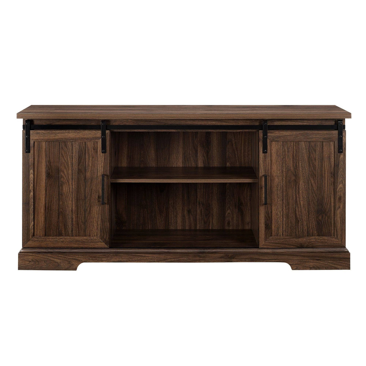 Dark Walnut Sliding Grooved Door TV Console C688990