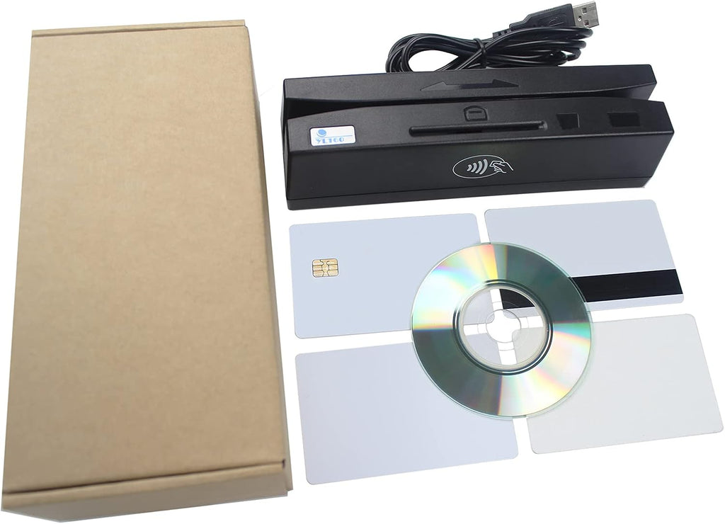 USB 4 in 1 Magnetic Swipe Card Reader with EMV Chip, RFID, PSAM R727
