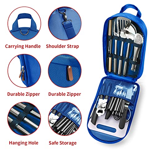 27 Piece Stainless Steel Camping Cookware Kit I675
