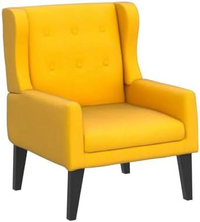 Yellow Upholstered Wingback Armchair X657