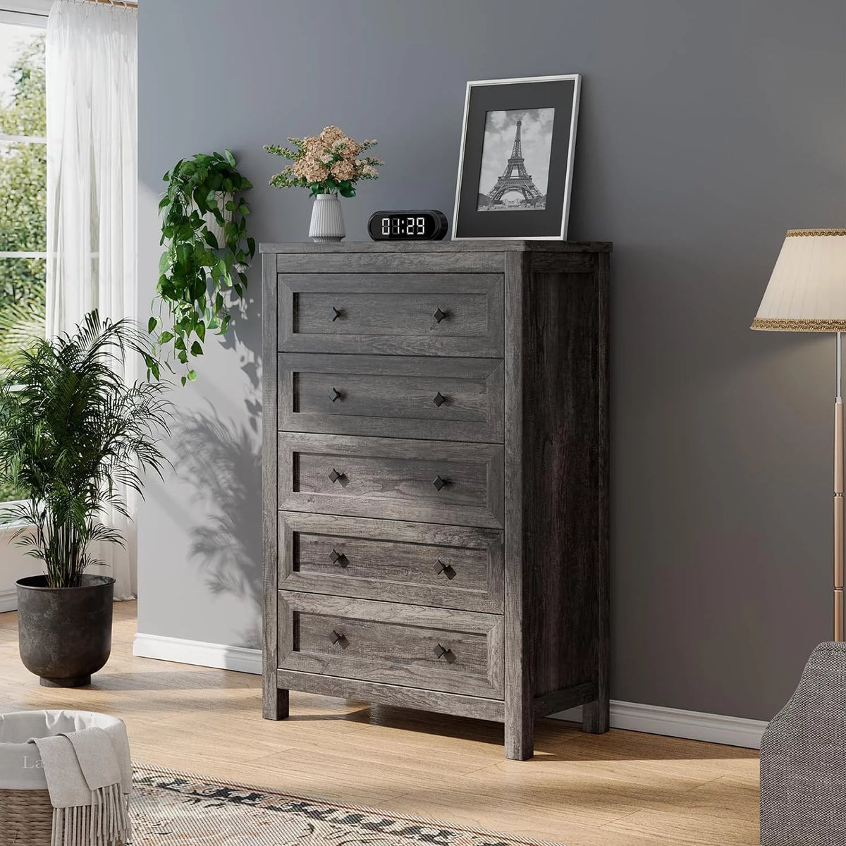 5 Drawer Wood Dresser X647