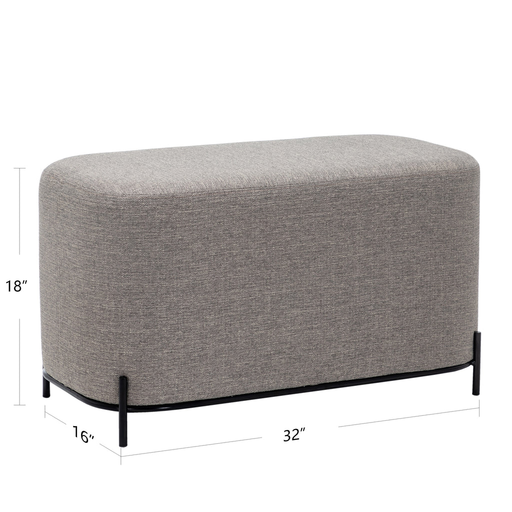 Tan Solid Faux Leather Decorative Bench U1653