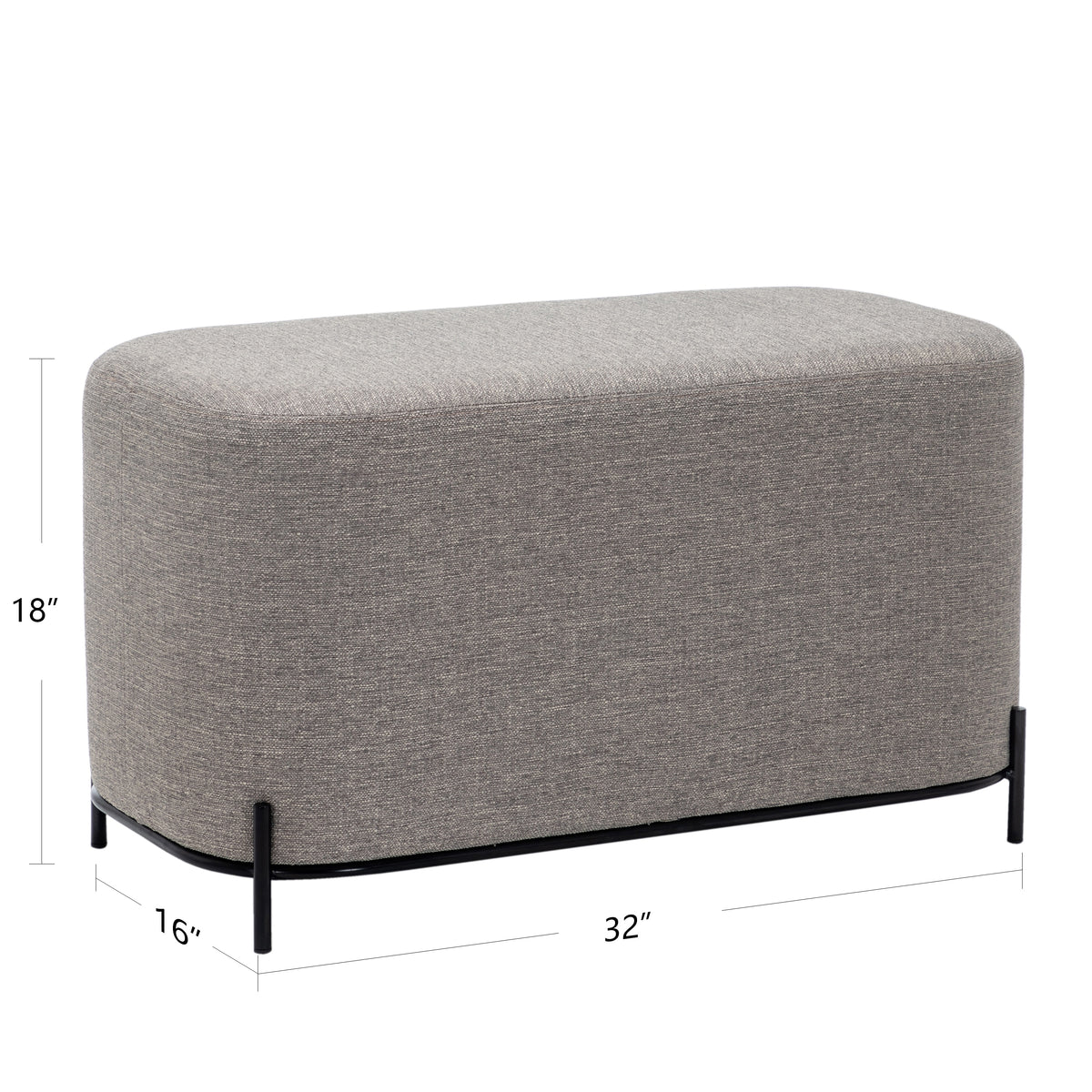 Tan Solid Faux Leather Decorative Bench U1653