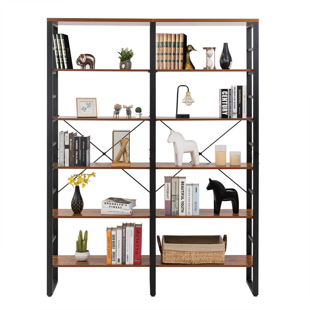 6-Shelf Bookcase Metal Storage Shelf D195887