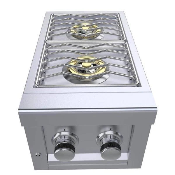 Stainless Steel Double Burner Natural Gas Cooktop W34704