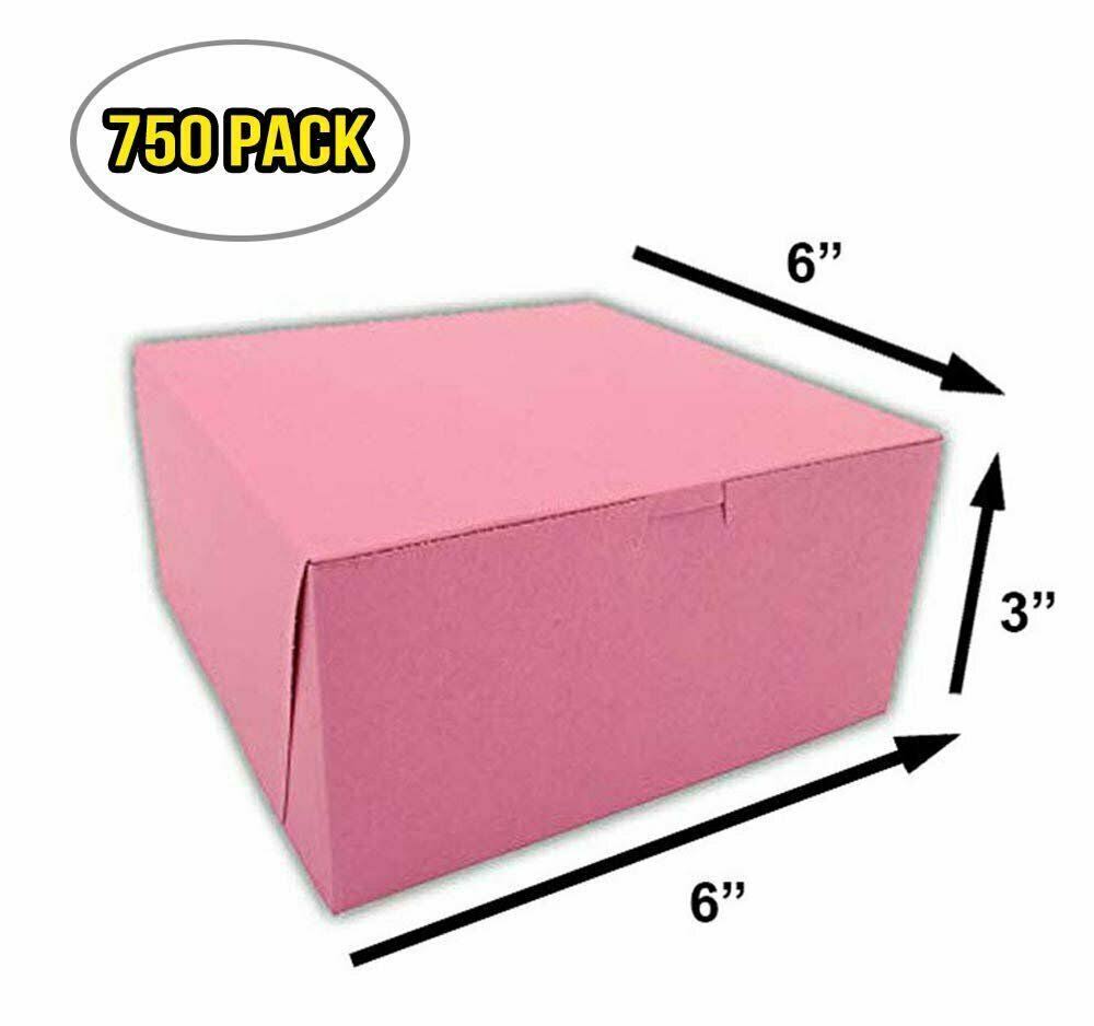 750 Pack Pink Cardboard Pastry Boxes V30469