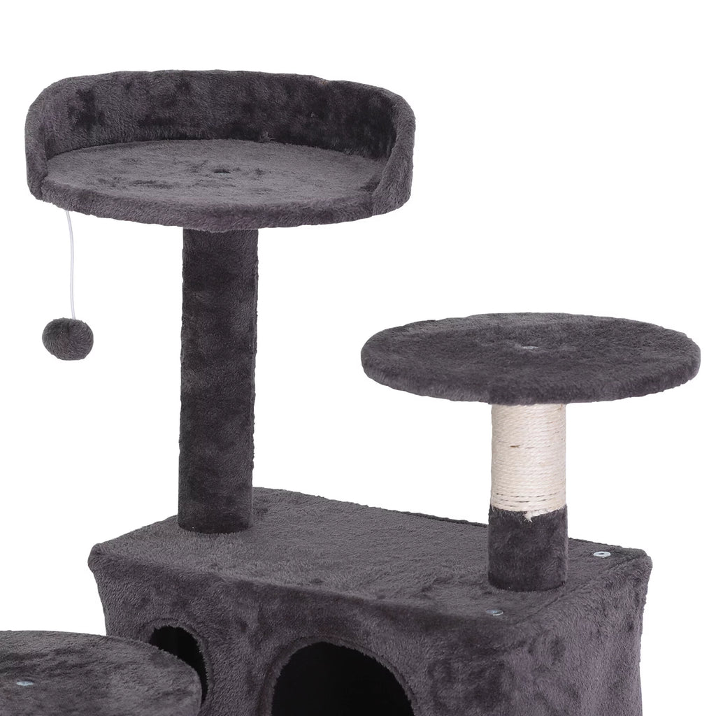 55-in Dark Gray Cat Tree & Scratching Post Tower Z462
