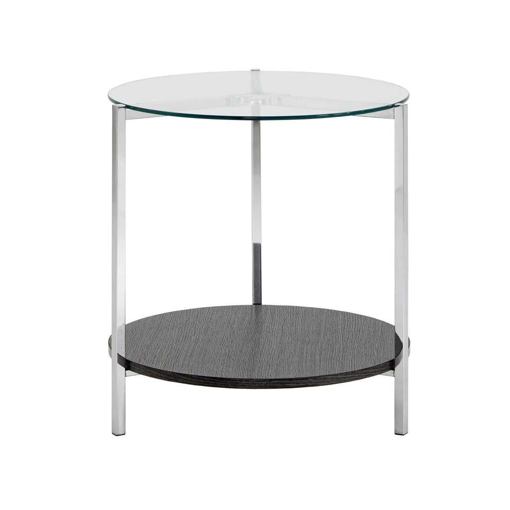 Round Glass Top End Table A463071