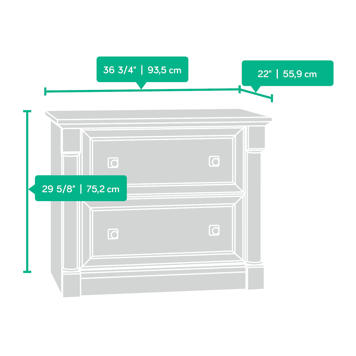 Vintage Oak Finish Lateral File V313797