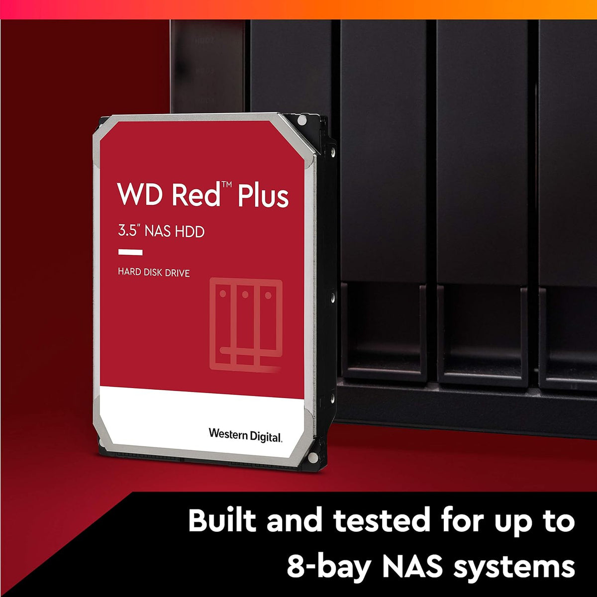 8TB WD Red Plus NAS Internal Hard Drive HDD - 5400 RPM, SATA 6 Gb/s, CMR, 256 MB Cache, 3.5 O32751