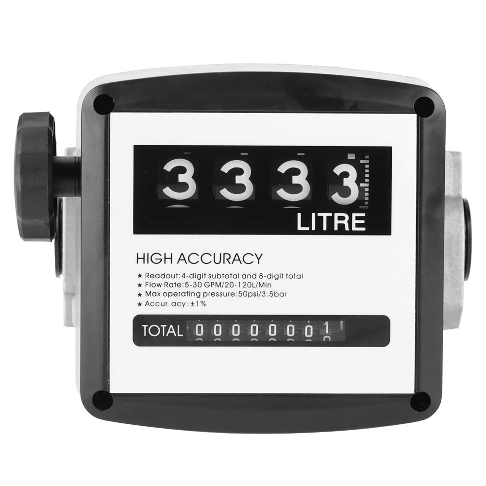 Digital Aluminum Flow Meter with 4-Digital Batch Display Pack of 2 X4602