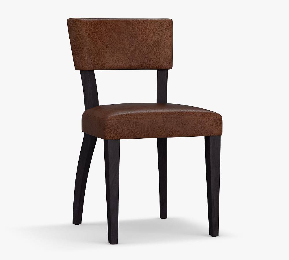 Leather Dining Side Chair, Black Leg H40171