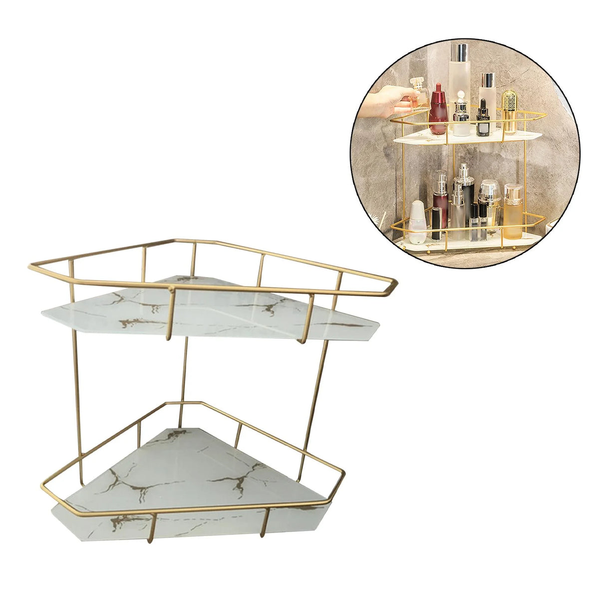 White Bottom Bathroom Storage Rack I7939
