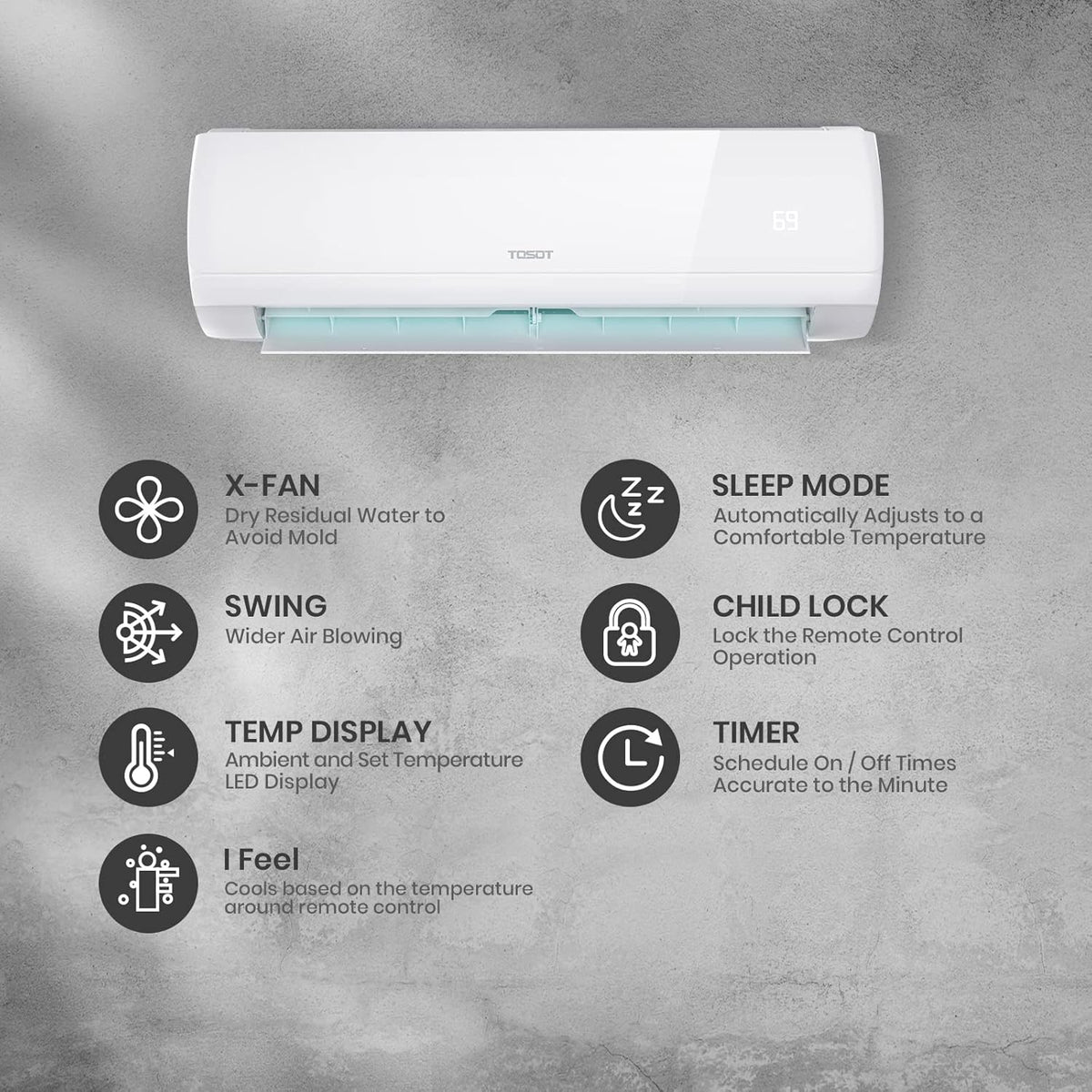 12,000 BTU Ductless Mini-Split Air Conditioner Heat Pump with Installation Kit X496265