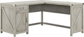 60W Cottage White L Shaped Desk with Drawer and Storage Cabinet P224565