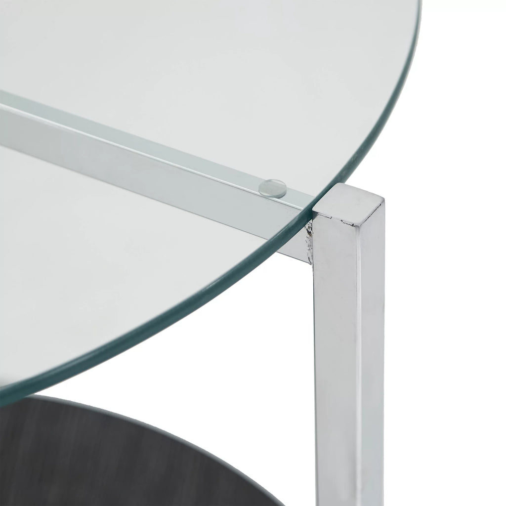 Round Glass Top End Table A463071