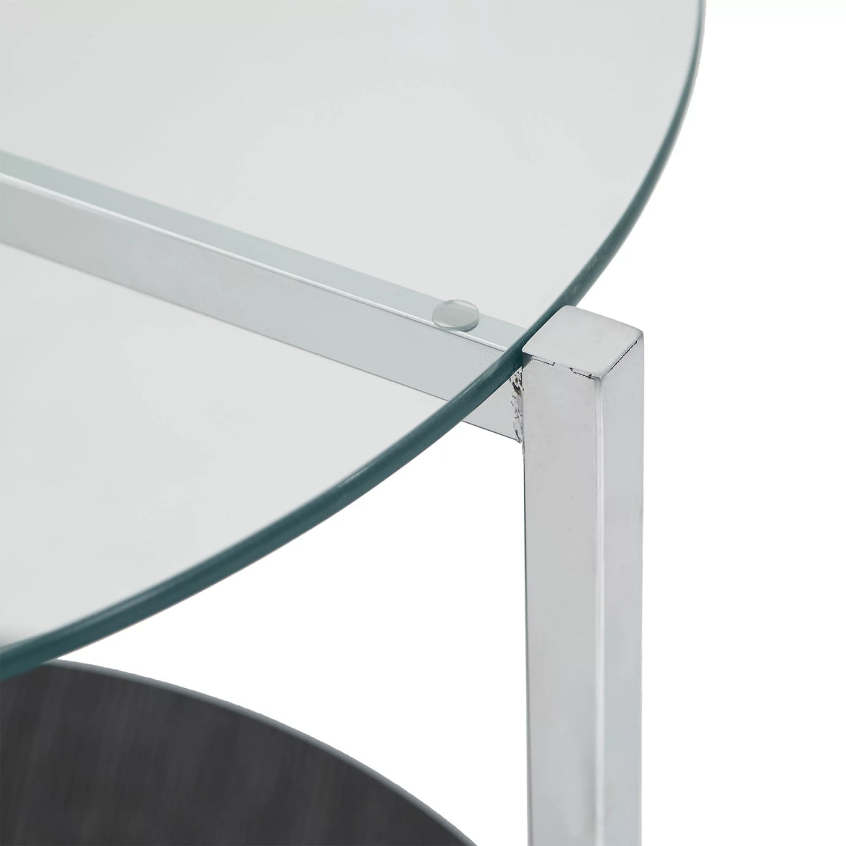 Round Glass Top End Table A463071