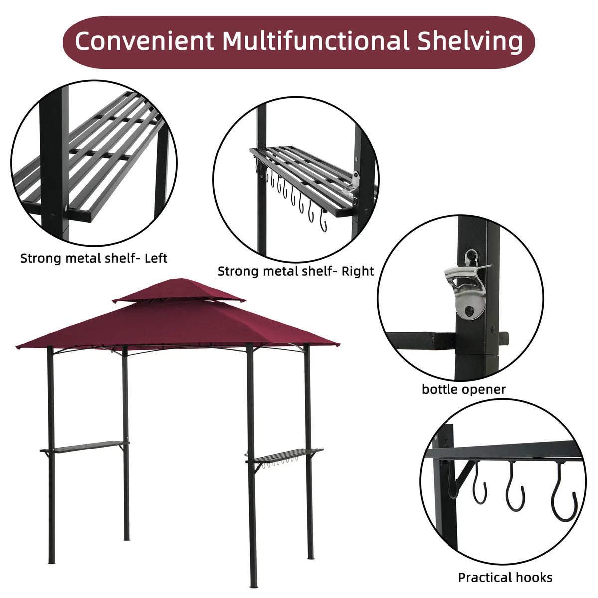 Burgundy Grill Gazebo G4504