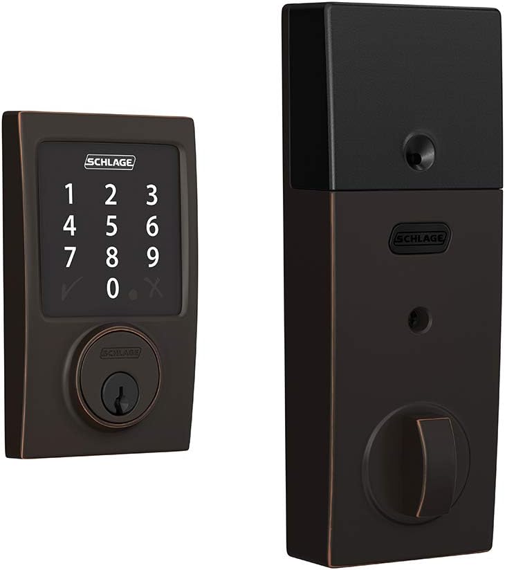Bright Brass Smart Deadbolt With Alarm D2769