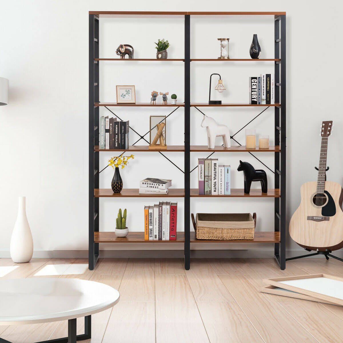 6-Shelf Bookcase Metal Storage Shelf D195887