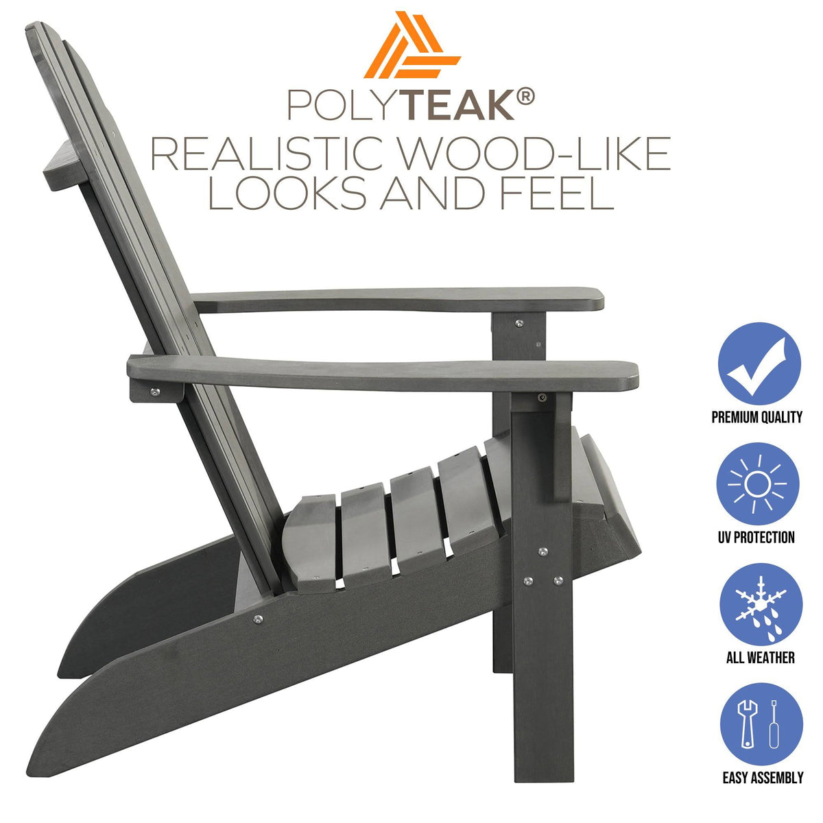 Brown Poly Faux Wood Adirondack Chair D615