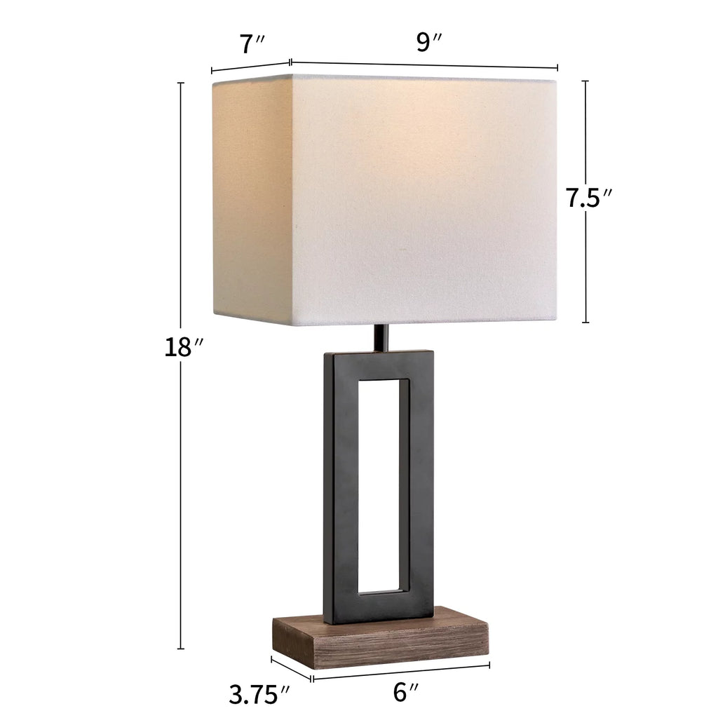 Modern Metal Table Lamp 18" Industrial Black C5051