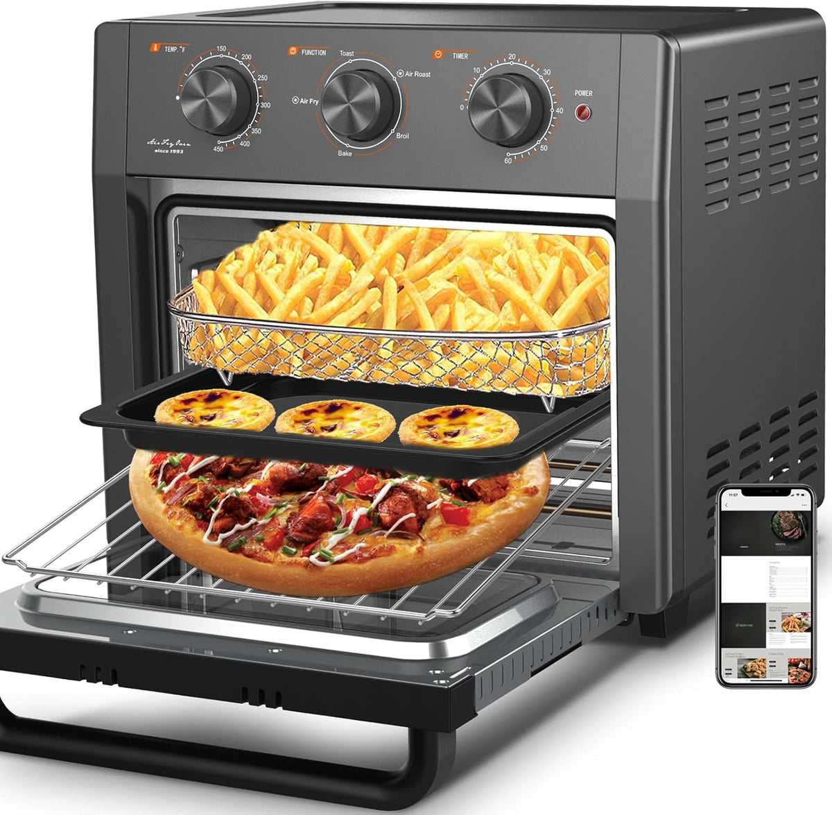 Silver 24 Quart 7-In-1 Convection Air Fryer Toaster Oven L574761