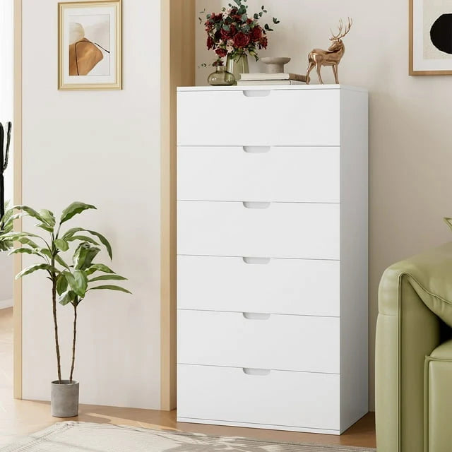 White 6 Drawer Dresser Z18988