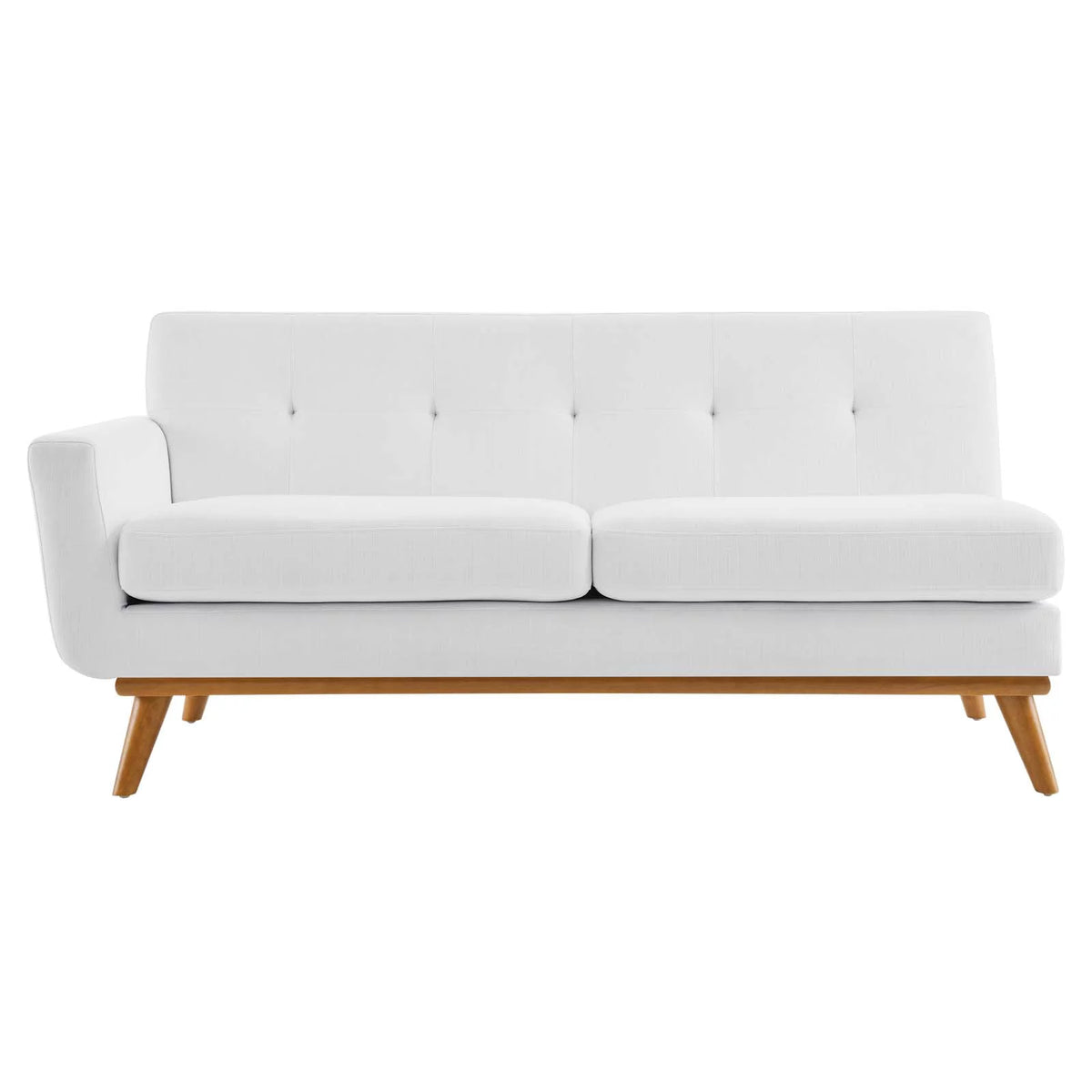 White Upholstered Fabric Loveseat S2539