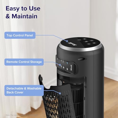 White 36 Inch Tower Fan with Remote A98909