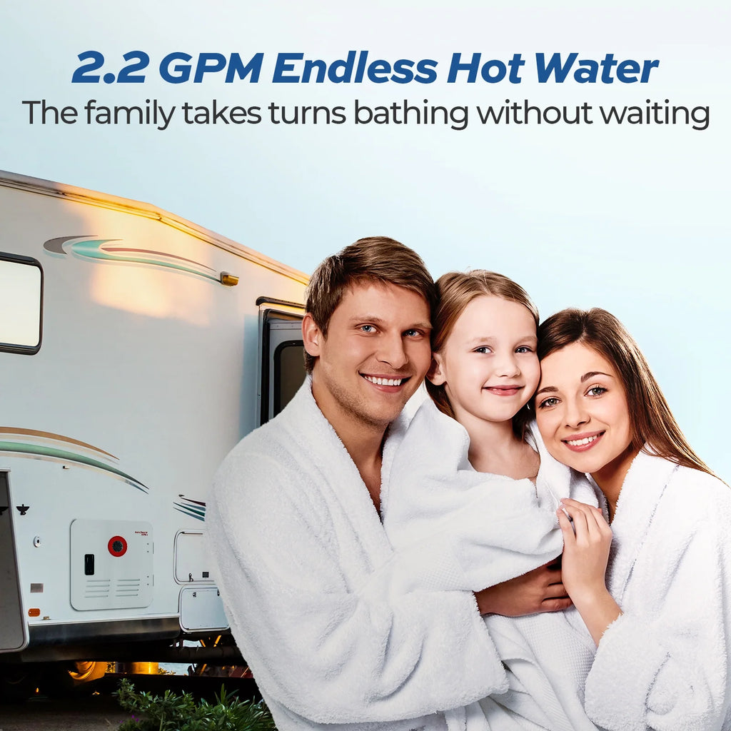Tankless Propane RV Water Heater White 2.2 GPM 42,000 BTU J567