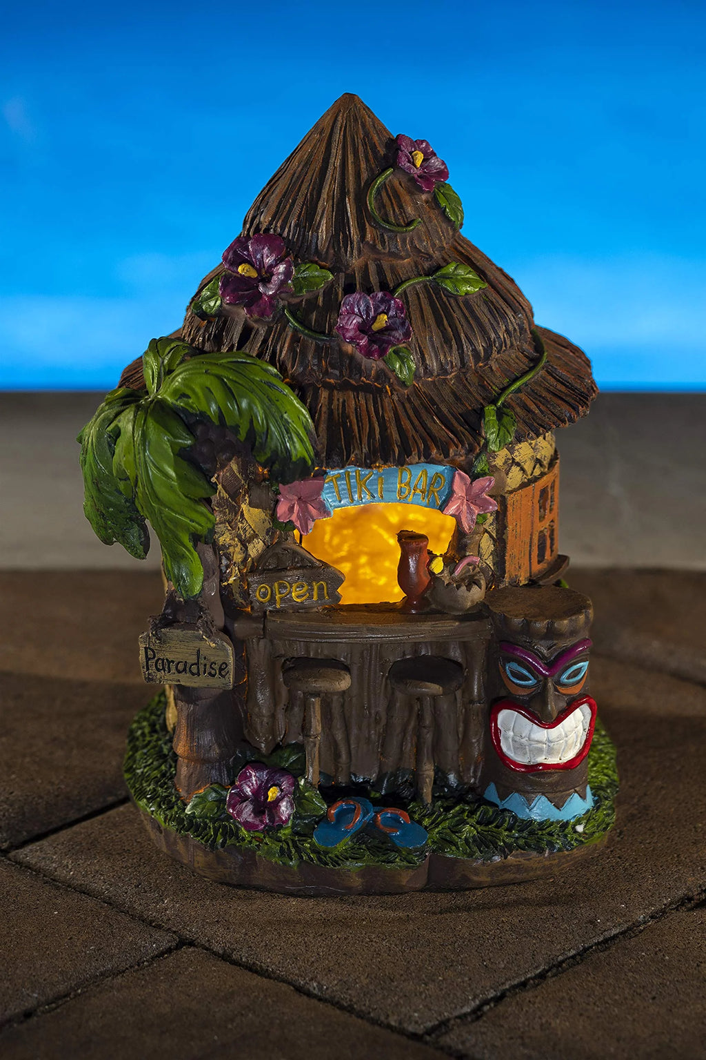 Tiki Hut Solar Powered LED Outdoor Decor O27039