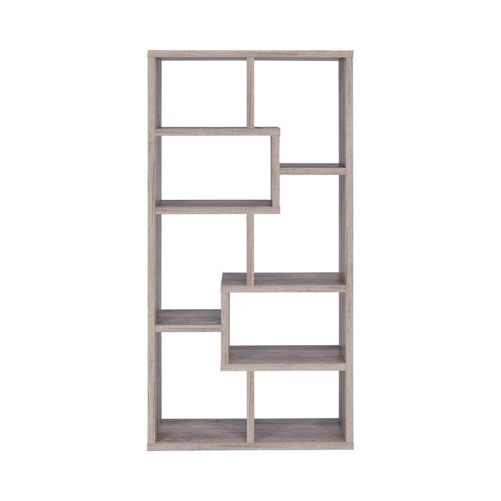 8-Shelf Geometric Bookcase Cappuccino C41037