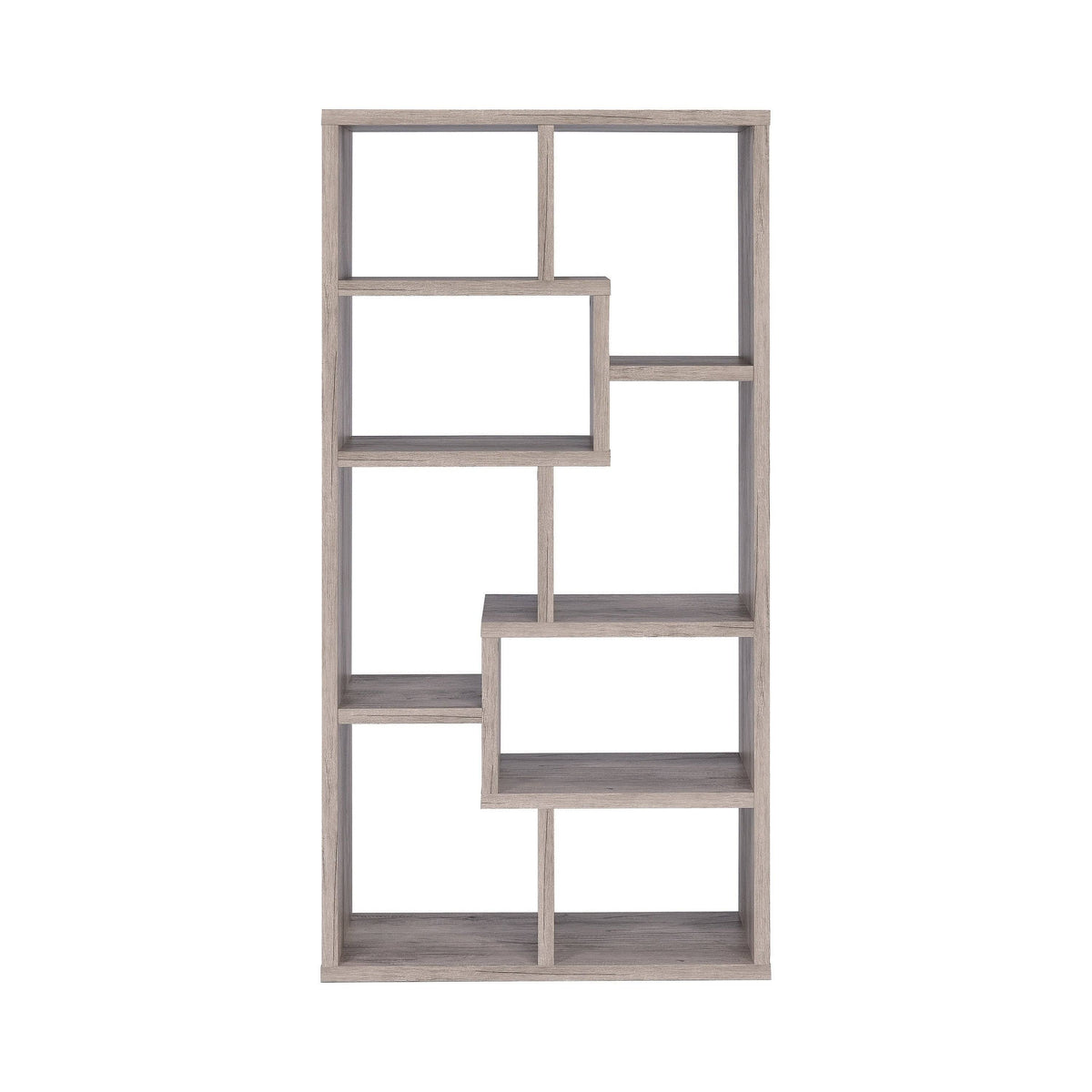 8-Shelf Geometric Bookcase Cappuccino C41037