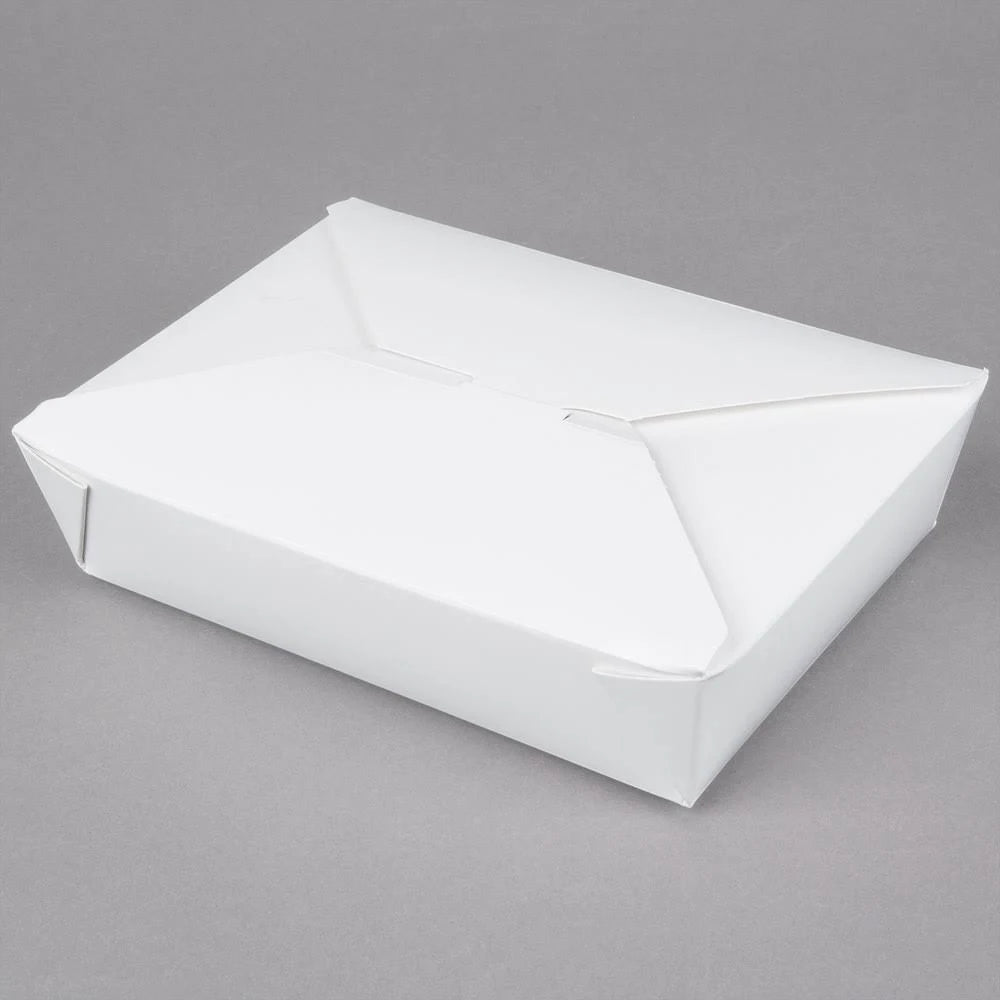 White Microwavable Paper Take-Out Container - 200/Case O9329