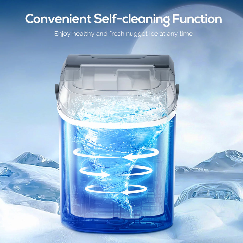 Portable Self-cleaning Nugget Ice Maker with Ice Scoop V684282