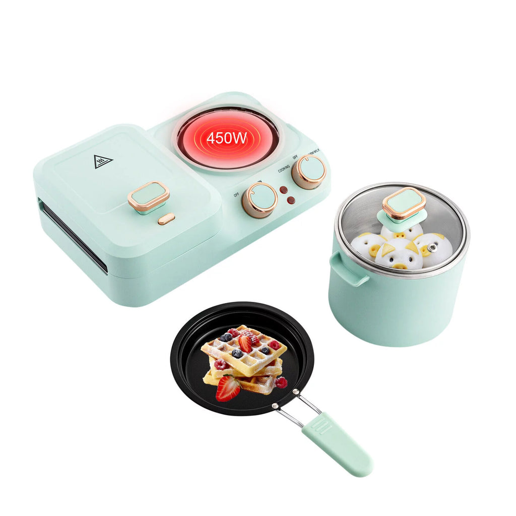 Electric Breakfast Station Mini Toaster Sandwich Machine Non-stick M3678