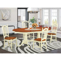 5 Piece Buttermilk Cherry Oval Wood Dining Table and Chairs Set U627437