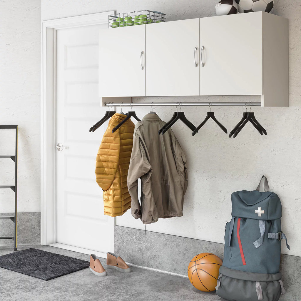 White 3 Door Wall Cabinet with Hanging Rod I1820