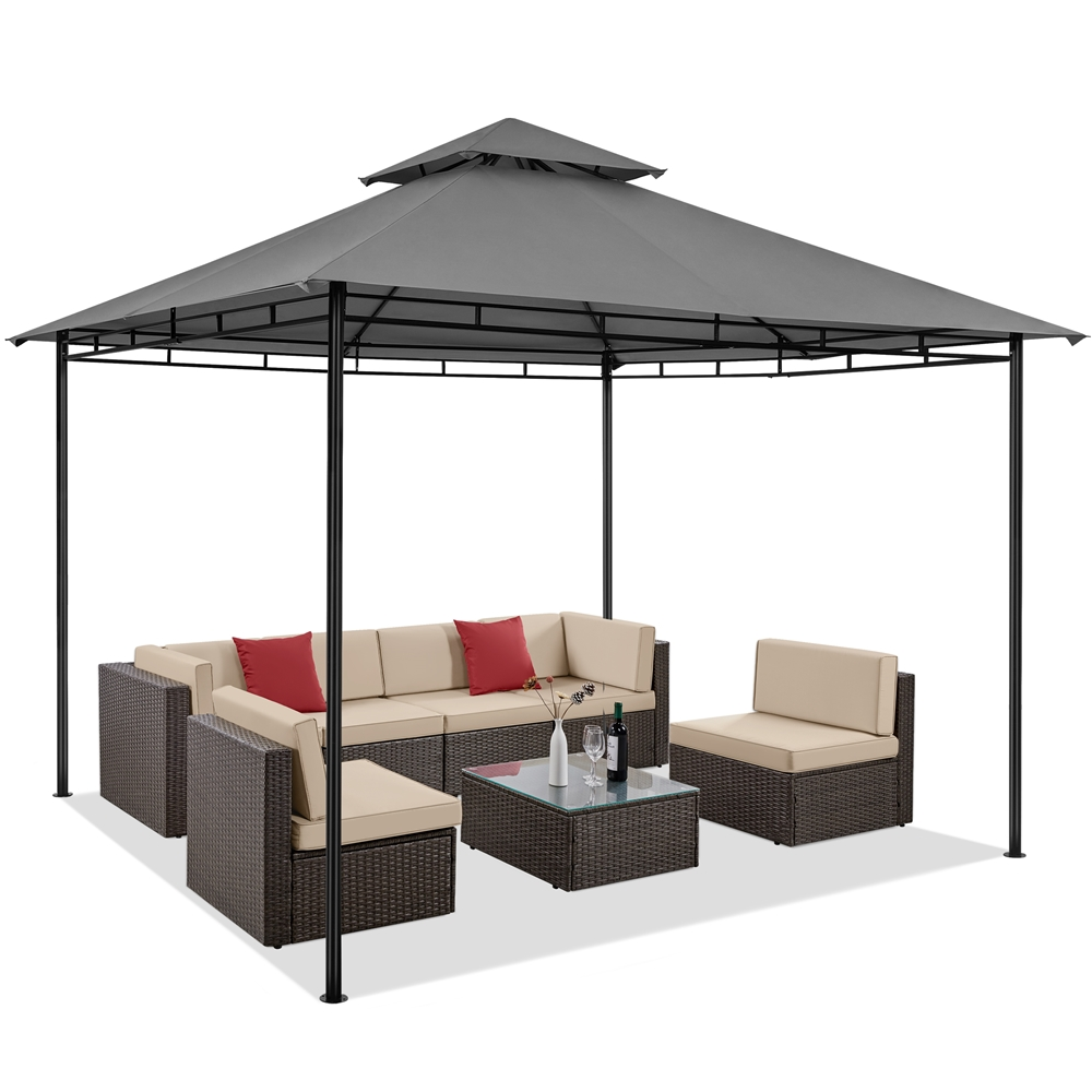 11×11 ft Outdoor Patio Gazebo Tent, Dark Gray V532366