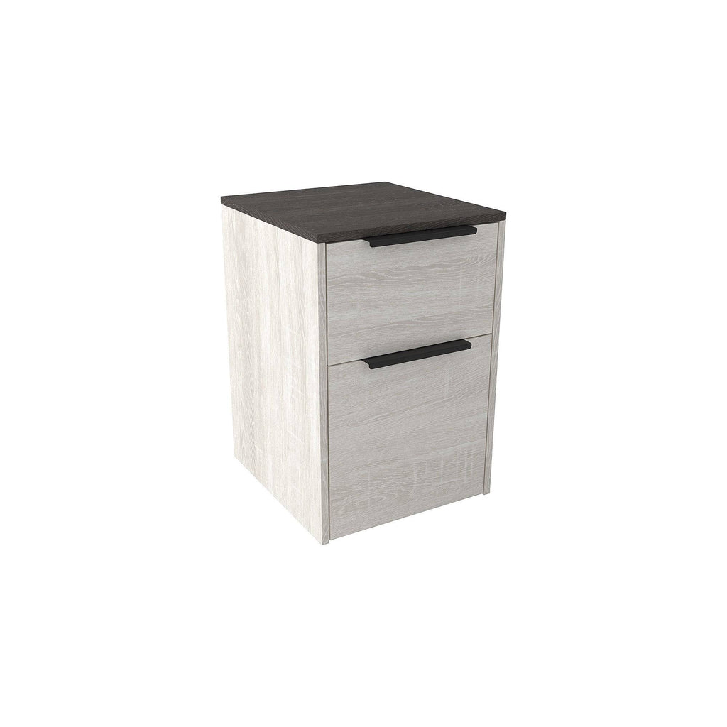 White and Brown File Cabinet R241