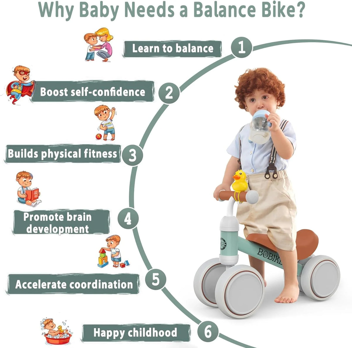 Baby Balance Bike Pink A321497