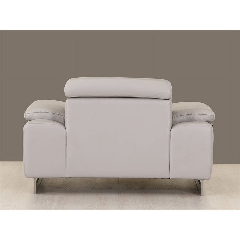 Light Gray Genuine Italian Leather Chair W860