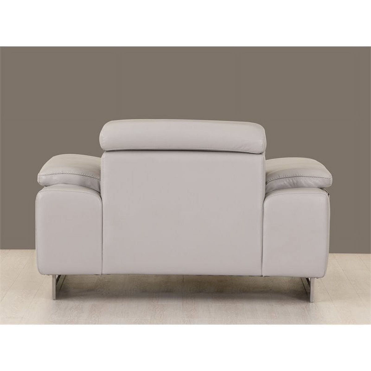 Light Gray Genuine Italian Leather Chair W860