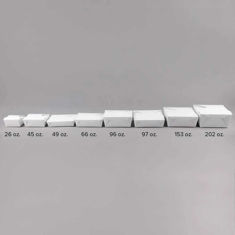 White Microwavable Paper Take-Out Container - 200/Case O9329