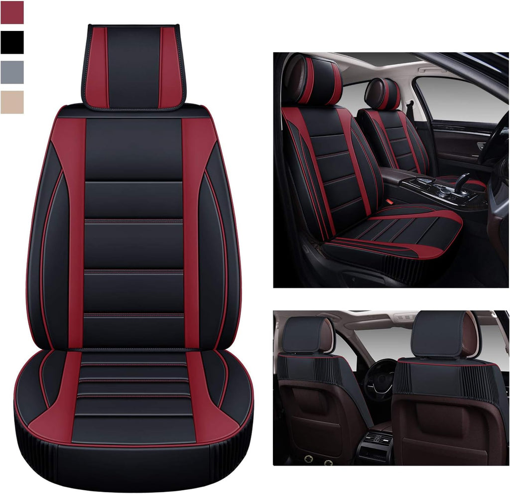Leather Car Seat Covers Front Pair with Faux Waterproof Leather K584