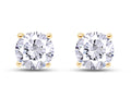 4.5MM Round Cut Lab Created Moissanite Screw Back Stud Earrings In 18K Yellow Gold Over Sterling Silver R5717