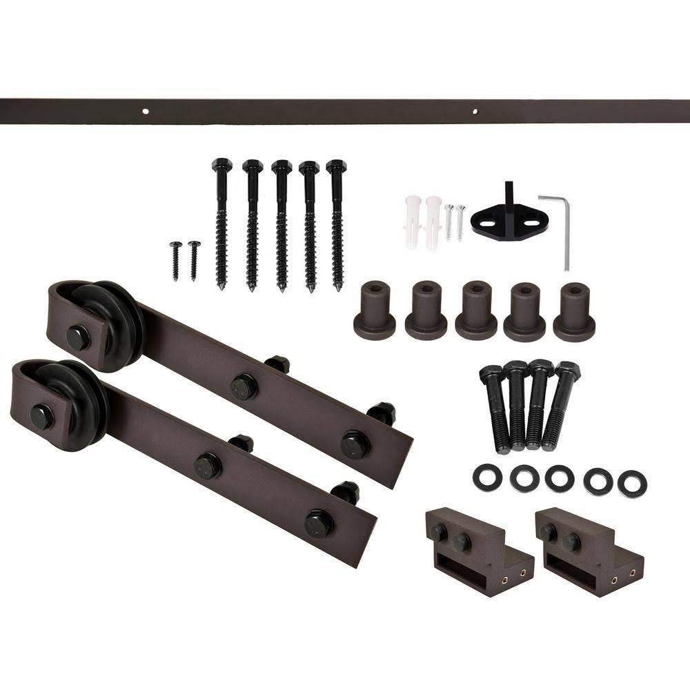 Sage Green Double Barn Door with Hardware Kit V4553
